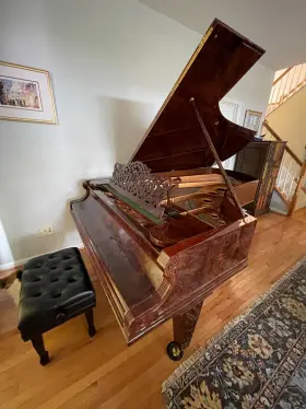 C.bechstein 50690 Grand Piano - C. C1896 Stunning Burlwood Finish 7ft8 Inch
