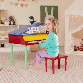 MU10035CL COSTWAY Wood Children Piano Toy Bench Music Stand #3