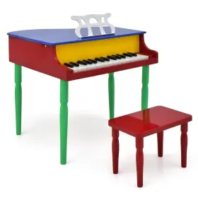 MU10035CL COSTWAY Wood Children Piano Toy Bench Music Stand