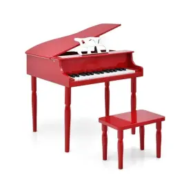 MU10035RE COSTWAY Children Wooden Piano Toy Bench Music Stand #2