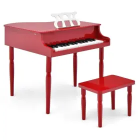 MU10035RE COSTWAY Children Wooden Piano Toy Bench Music Stand