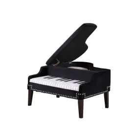 469438 HOMEROOTS Velour Baby Piano Storage Bench #2
