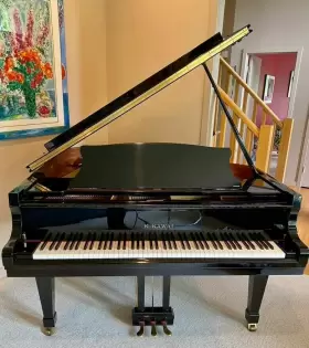K. Kawai 2370552 K. 5ft5 Inch Rx-1 Satin Ebony Finish Baby Grand Piano Excellent Condition