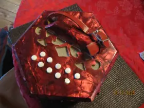 Red Italian Concertina 021-25 Crafted In Italy Vintage Musical And Visual Art