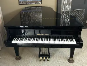 GR69 SCHAFER SONS Piano Ebony Storage Bench #3