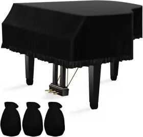 Tindtop 313024417465 Grand Piano Cover Velvet Dustproof Baby Washable Soft Borde