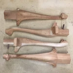 4 Unfinished Queen Anne/cabriole Cherry Piano Bench Legs, 17" French Provincial. Fixed Price $79.99.