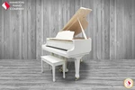 White Weber Wg-50 Baby Grand Piano 4'11" W/ Bench. Fixed Price $5305.00.
