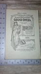 Playbill Metropolitan Opera House " Aida" Knabe Piano Adv. 3h. Fixed Price $27.50.