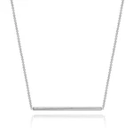 Horizontal Bar Simple Minimalist Dainty Polished Sterling Silver Necklace. Fixed Price $37.99.