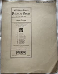 Meditation: Violin And Piano Recital Series For Two Young Players By Weber(1927). Fixed Price $11.69.