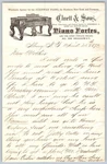 1873 Letterhead Cluett & Sons Pianos Steinway Piano Graphics Albany N.y.. Fixed Price $18.00.