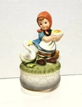 Himark Girl With Goose Porcelain Music Box Musicbox Japan. Fixed Price $8.99.