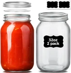 Wide Mouth Mason Jars 32 Oz W/ Lids 2 Pcs Quart Seal Band Large. Fixed Price $17.72.