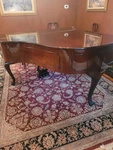 Petrof Baby Grand Piano, Mahogany Finish, Chippendale Style. Bench Included. Fixed Price $6500.00.