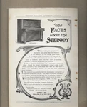 Steinway & Sons Vertegrand Piano Facts About The 7-1905 Ad. Fixed Price $134.95.