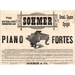 1885 Print Ad Sohmer Grand, Square And Upright Piano Fortes 6.5" Ad4. Fixed Price $13.50.