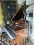 Elegant Cline Baby Grand Piano Polished Mahogany + Pianodisc Player. Fixed Price $3900.00.