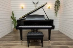 Young Chang G-175 Baby Grand Piano 5'9" Ebony Gloss Used 1987 Korea Spruce V-pro. Fixed Price $5390.00.