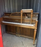 1974 Kimball Upright Piano 88 Keys 3 Pedals Walnut Finish Brown Wooden Cabinet. Fixed Price $1500.00.