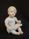 Vintage Piano Baby Bedtime Story Nightgown & Book Porcelain Bisque Figure. Fixed Price $19.98.