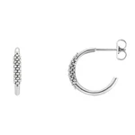 2.6mm X 15mm (9/16 Inch) Sterling Silver Small Beaded J-hoop Earrings. Fixed Price $128.98.