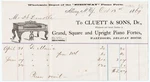 Rare Billhead W Steinway Piano Graphic - 1869 Cluett Grand Square Albany Ny. Fixed Price $78.00.