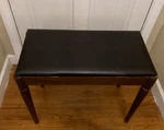 Vintage Kimball Piano Bench Wood Frame With Black Vinyl Seat Mid-century Stool. Fixed Price $165.00.