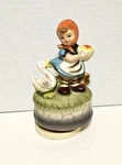Himark Girl With Goose Porcelain Music Box Musicbox Japan Guc. Fixed Price $8.99.