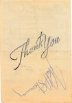 John Steinway- Signed Vintage Guest Check Receipt (ran Steinways Piano Makers). Fixed Price $58.00.