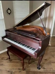 Young Chang Baby Grand Piano Brown Mahogany Excellent Condition - 3 Pedals. Fixed Price $4750.00.