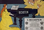 Pianos C. Bechstein Woman Playing Music Angels Listening Vintage Poster Repro. Fixed Price $19.75.