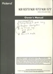 Roland Kr-1077 Kr-977 Kr-577 Owner's Manual: 216 Pages.. Fixed Price $20.00.