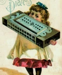 1880's The Mehlin Pianos Little Girl & Giant Harmonica Paul G. P175. Fixed Price $9.62.