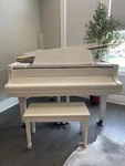 Young Chang G Satin White Finish Baby Grand Piano, 5'2''. Fixed Price $2495.00.