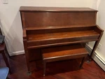 Sohmer & Co. New York Piano. Excellent Condition Used Walnut. Fixed Price $1995.00.